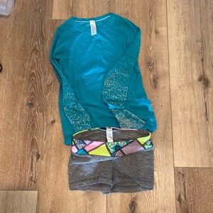 Ivivva long sleeve and shorts outfit.  Size 8. Excellent condition.